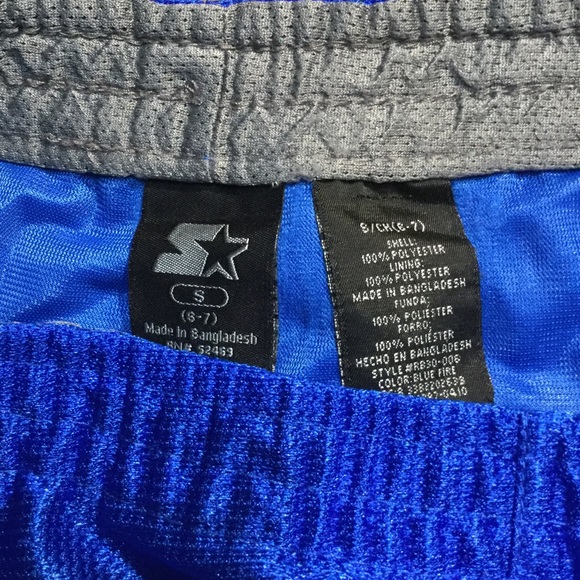 STARTER BLUE SILKY SHORTS - Small 6/7 - Picture 4 of 5